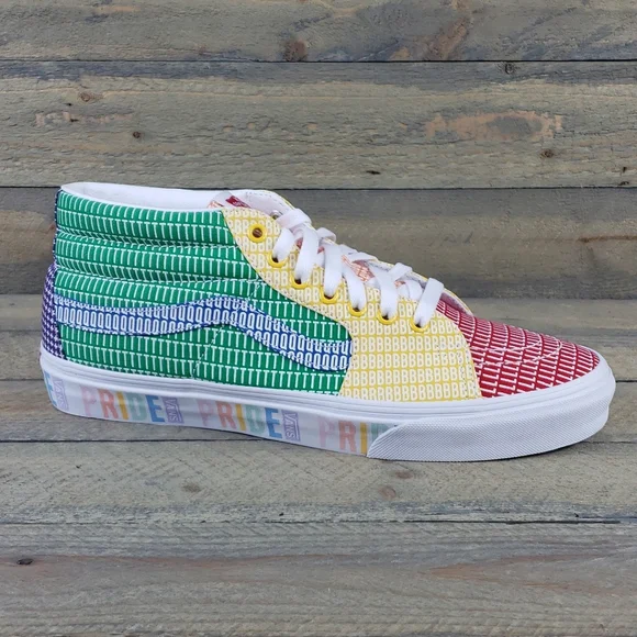 Vans SK8-MID Pride Multi/True White Shoes Sneakers - Picture 3 of 10